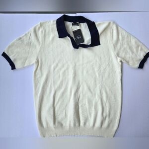 Qingway Chic White Polo Shirt -Size M